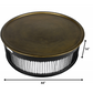 Round Black Drum Shaped Brass Coffee Table