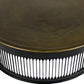 Round Black Drum Shaped Brass Coffee Table