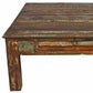 Square Distressed Wooden Coffee Table