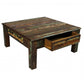 Square Distressed Wooden Coffee Table