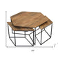 Set of 4 Geometric Wooden Coffee Tables