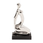 Modern Silver and Black Ustrasana Yoga Sculpture