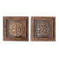 Set of 2 Rustic Carved Wood Wall Art