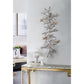 Modern 44" Silver Branch and Golden Birds Wall Art