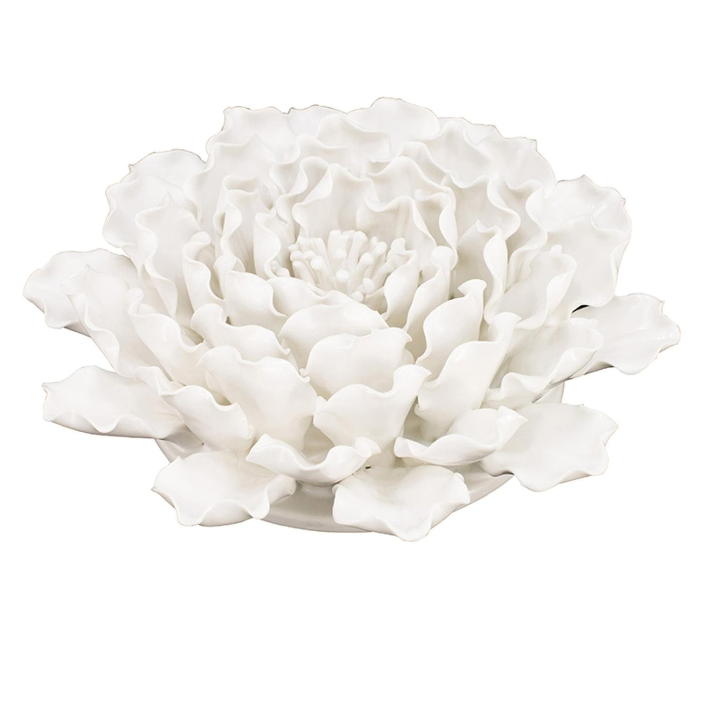 Cream Exaggerated 9" Ceramic Flower Wall Art