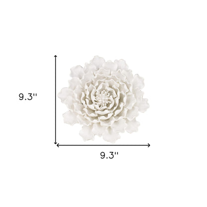 Cream Exaggerated 9" Ceramic Flower Wall Art