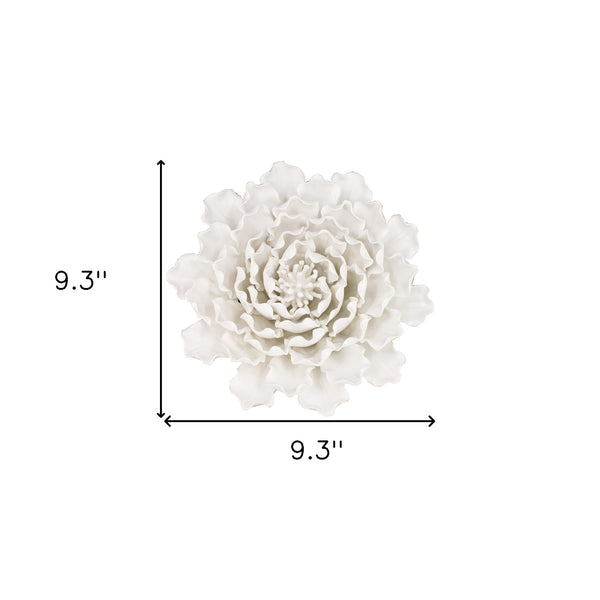 Cream Exaggerated 9 Ceramic Flower Wall Art