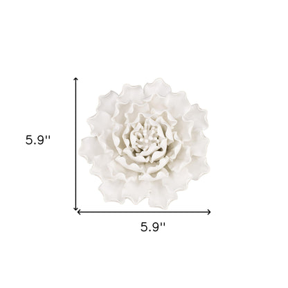 Cream Exaggerated 6" Ceramic Flower Wall Art