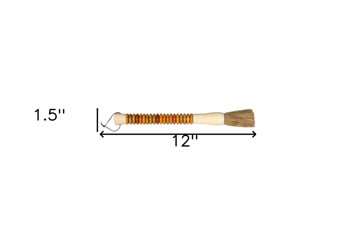 Yellow And Brown Jade Abacus Disc Decorative Calligraphy Brush