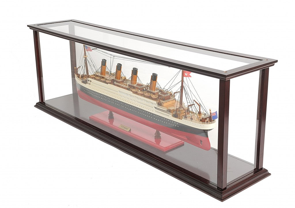 16" Black and Red 1912 RMS Titanic Medium Display Case Boat Hand Painted Decorative Boat