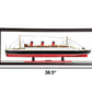 16" Black and Red RMS Queen Mary Medium Display Case Boat Hand Painted Decorative Boat