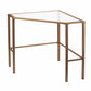 Soft Gold Metal and Glass Corner Desk