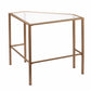 Soft Gold Metal and Glass Corner Desk