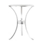 23" Silver And White Marble Curvy Leg Round End Table