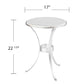 23" Silver And White Marble Curvy Leg Round End Table