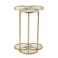 22" Gold Mirrored Glass Three Circle End Table