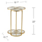 22" Gold Mirrored Glass Three Circle End Table