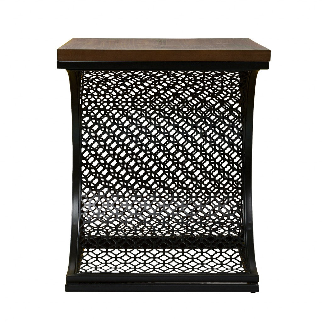 19" Black And Brown End Table