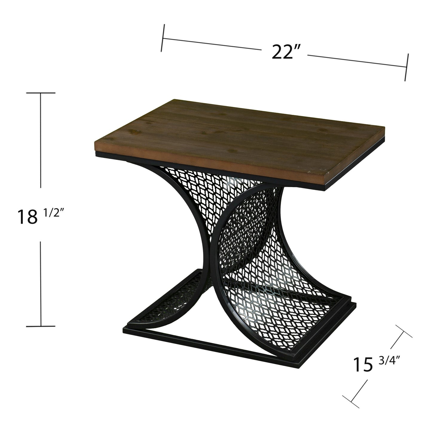 19" Black And Brown End Table