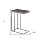 25" Silver And Gray Expandable Rectangular End Table