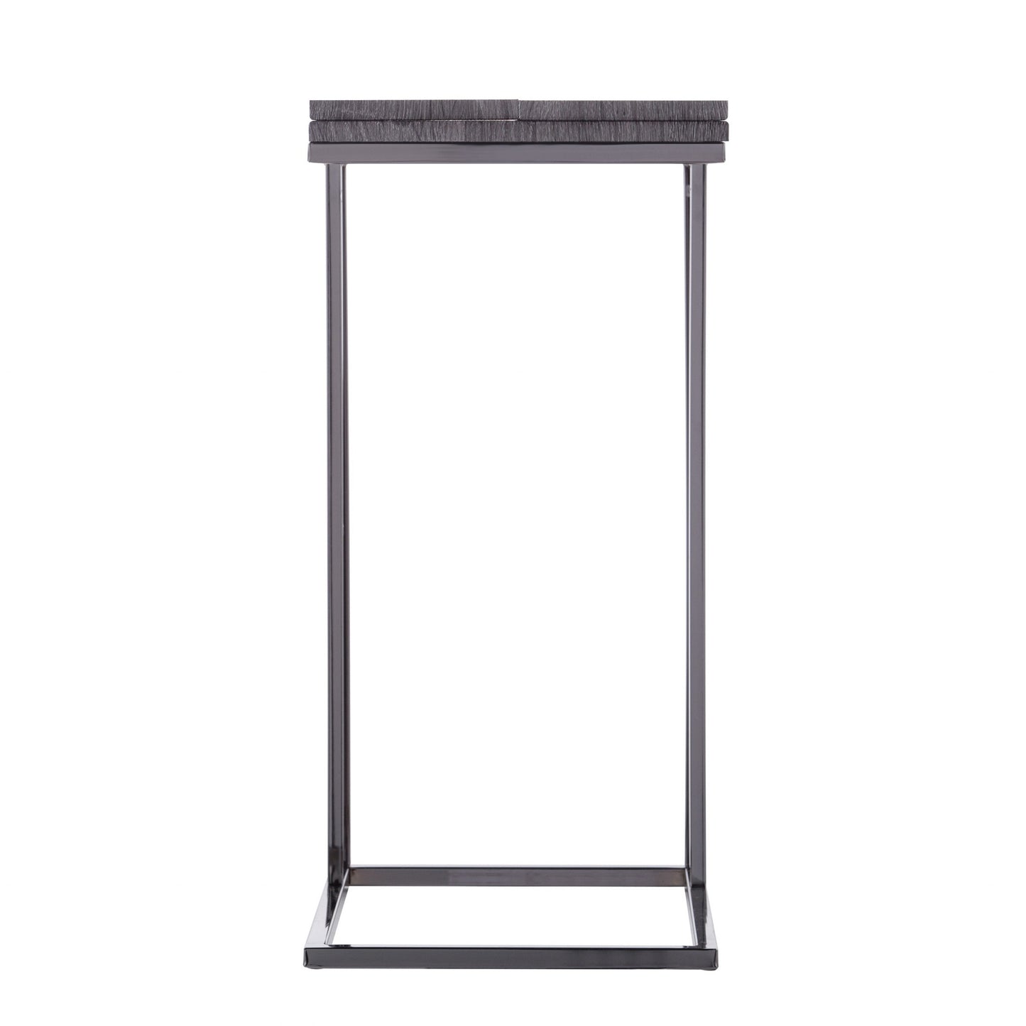 25" Silver And Gray Expandable Rectangular End Table