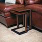 Set Of Two 25" Brown Solid Wood Rectangular Nested End Tables