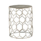 18" Antiqued Gold Honeycomb Hexagonal End Table