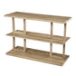 42" Natural Wood Floor Shelf Console Table With Two Shelves