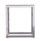 22" Chrome Glass And Iron Square End Table