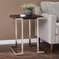 24" Black Geometric Metal Square End Table