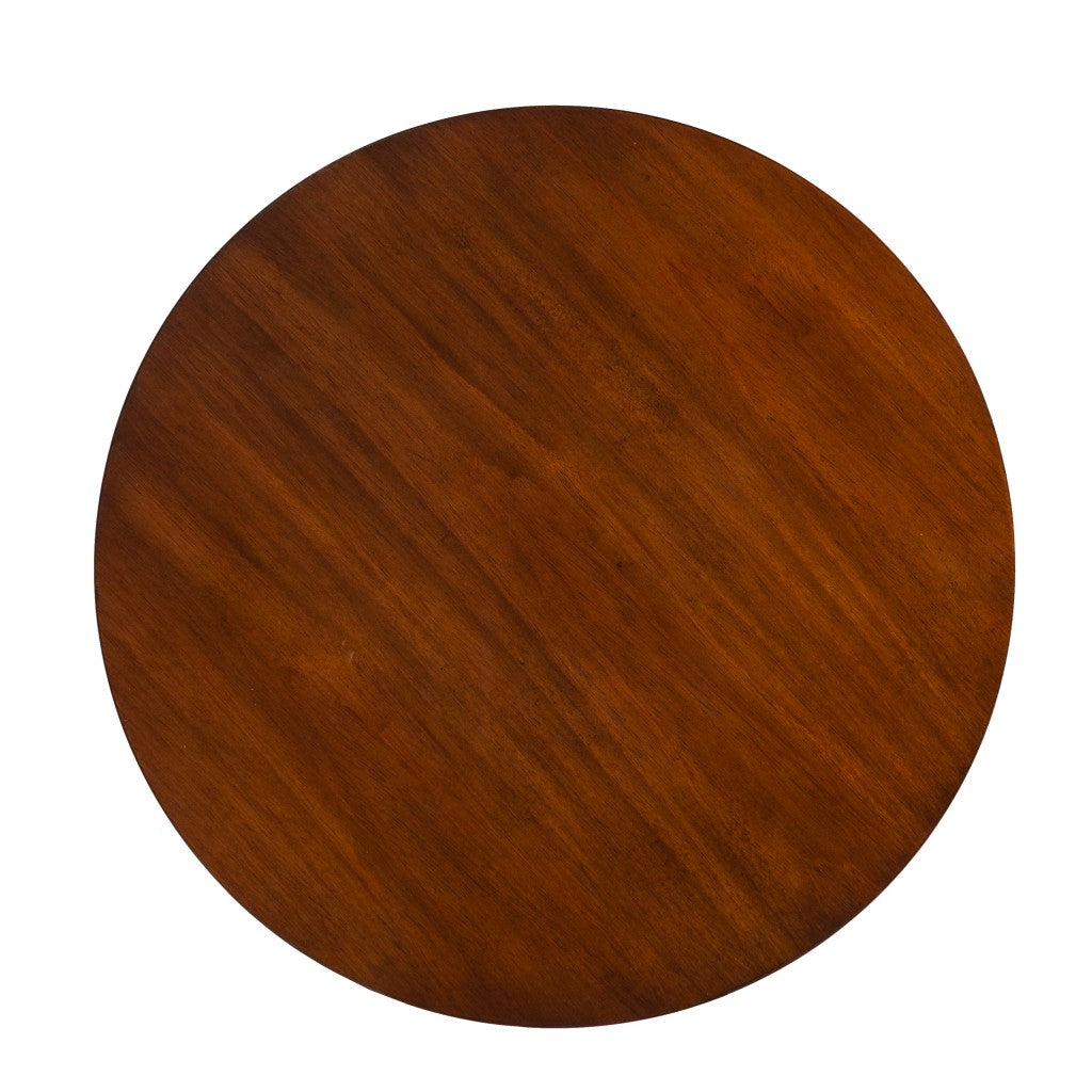 23" Brown Solid Wood End Table