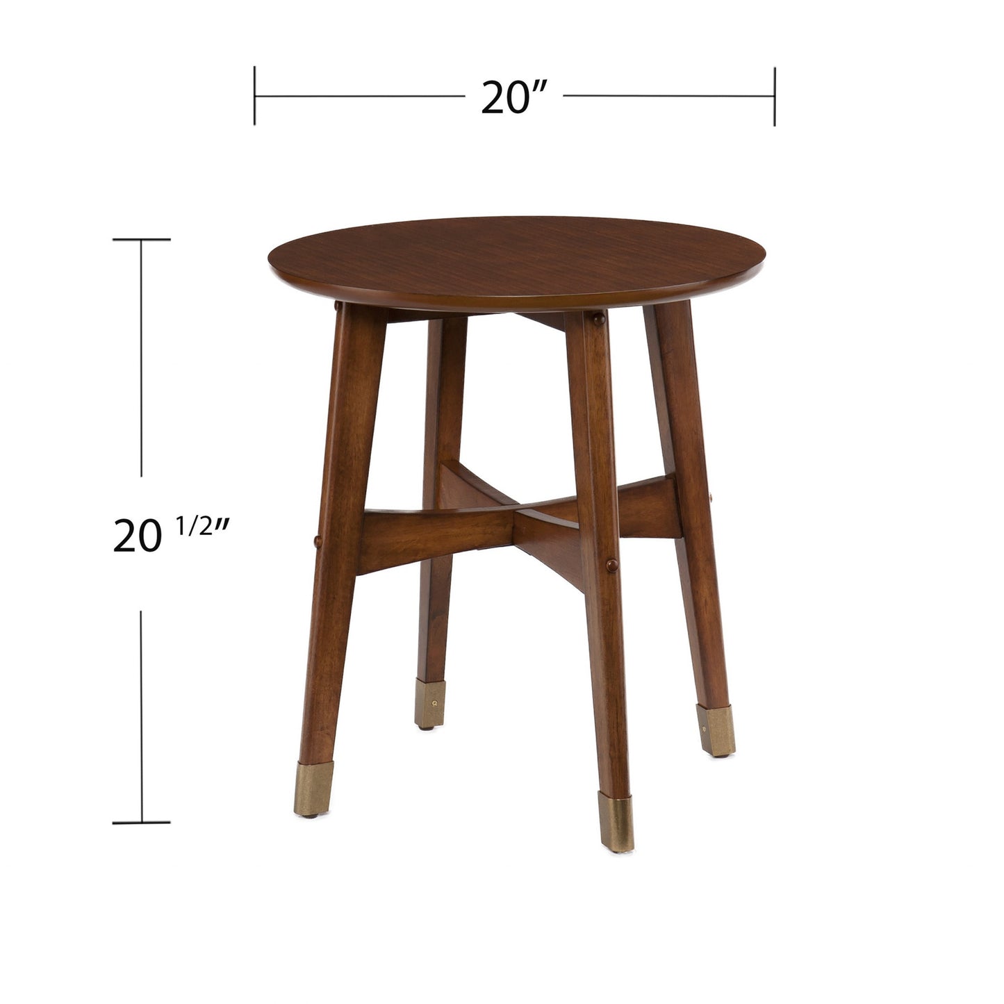 23" Brown Solid Wood End Table