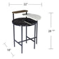 28" Black Manufactured Wood And Iron Free Form End Table With Shelf