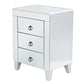 26" Silver End Table With Three Drawers