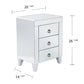 26" Silver End Table With Three Drawers