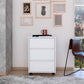 White Three Drawer Rolling Cabinet