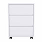 White Three Drawer Rolling Cabinet