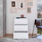 White Three Drawer Rolling Cabinet