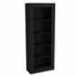 70" Black Five Tier Bookcase