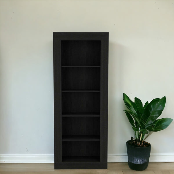 70 Black Five Tier Bookcase