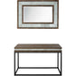 Set of Two 47" Brown and Black Frame Console Table