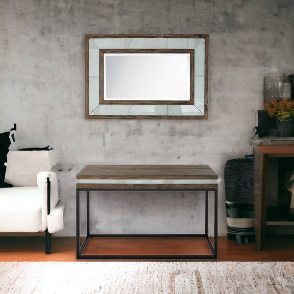 Set of Two 47 Brown and Black Frame Console Table