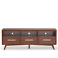 64" Brown Mahogany Solid Wood Open Shelving TV Stand