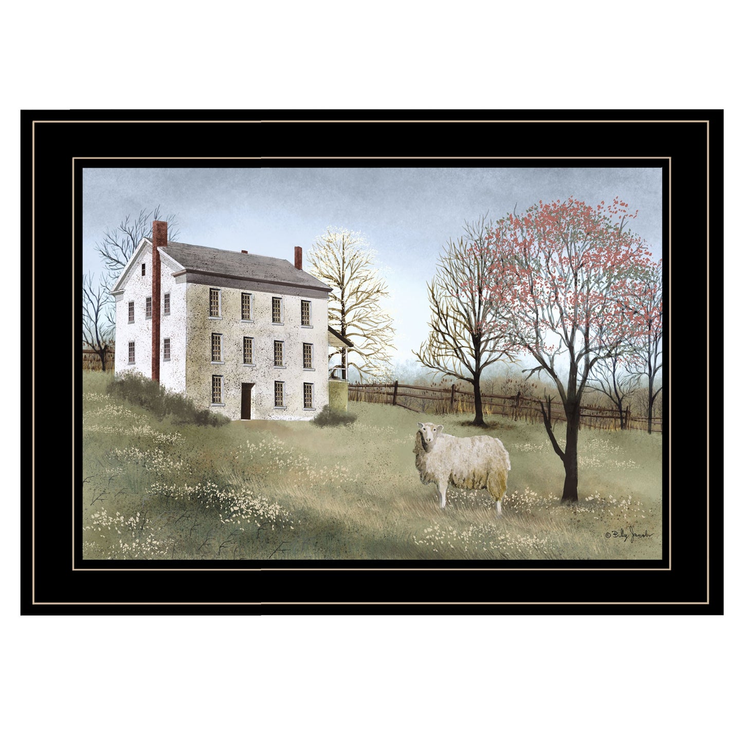 Spring at White House Farm 2 Black Framed Print Wall Art