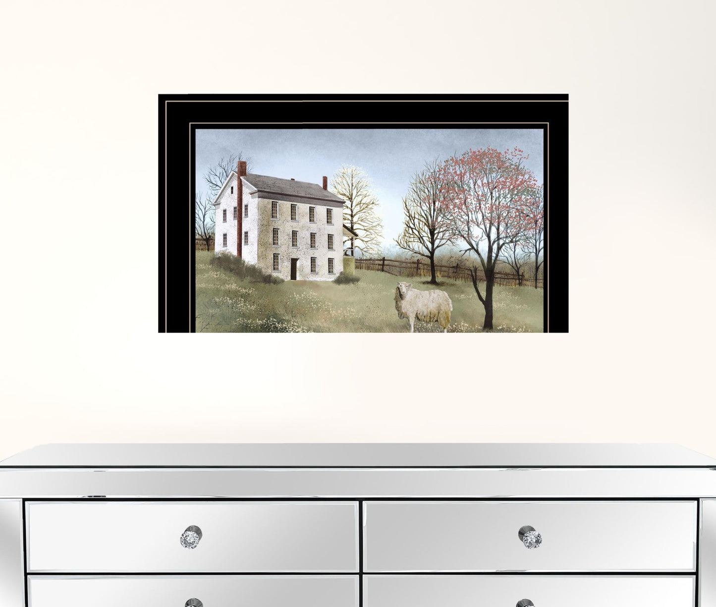 Spring at White House Farm 2 Black Framed Print Wall Art