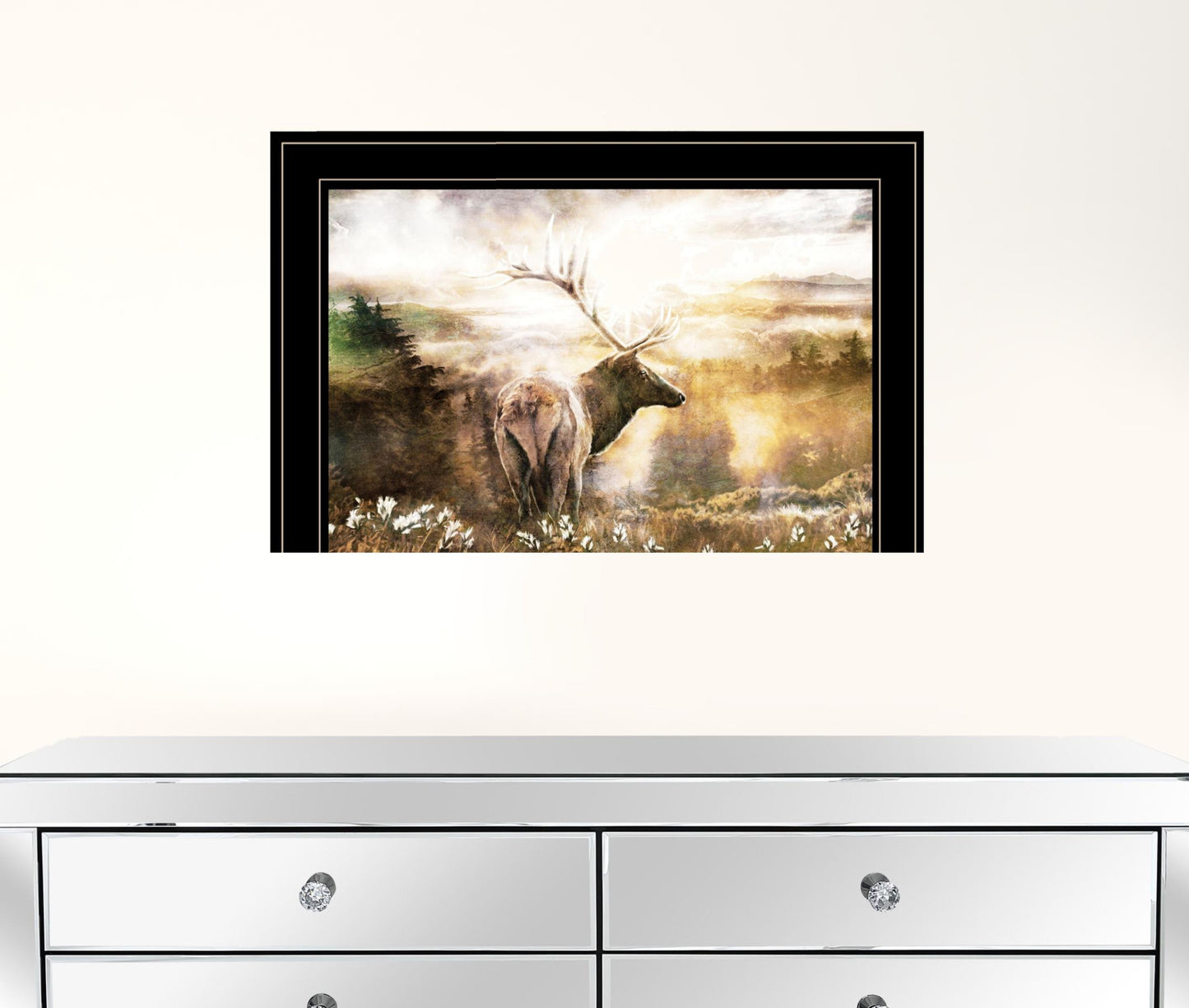 Heading Home Elk 2 Black Framed Print Wall Art