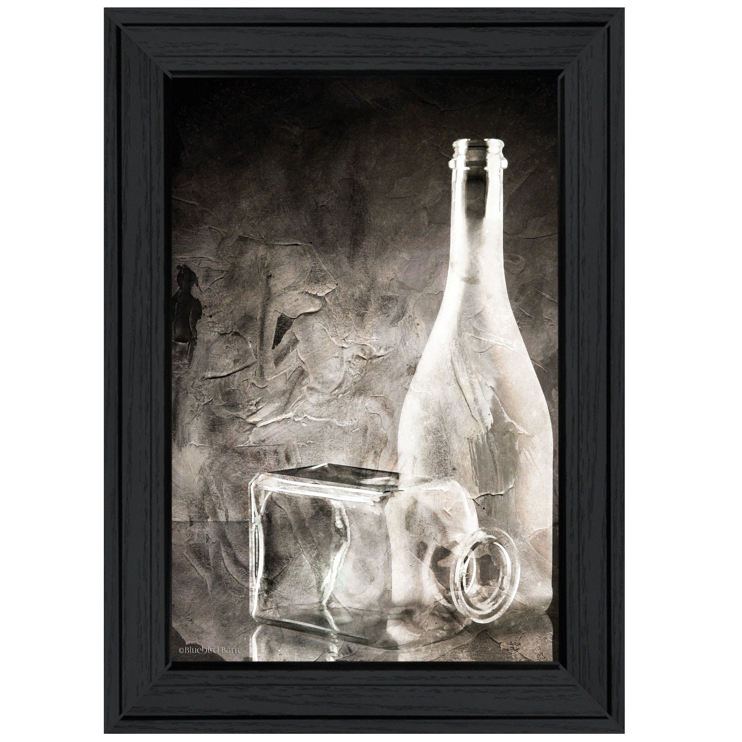 Moody Gray Glassware Still Life 2 Black Framed Print Kitchen Wall Art