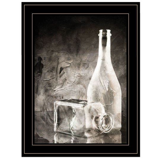 Moody Gray Glassware Still Life 3 Black Framed Print Kitchen Wall Art