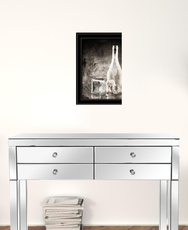 Moody Gray Glassware Still Life 3 Black Framed Print Kitchen Wall Art