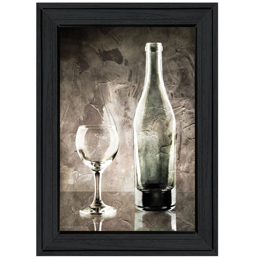 Moody Gray Wine Glass Still Life 2 Black Framed Print Wall Art